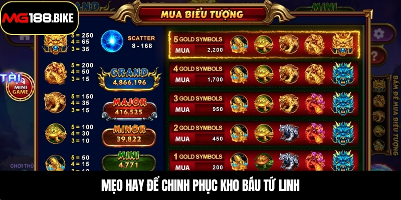 Mẹo hay để chinh phục kho báu tứ linh